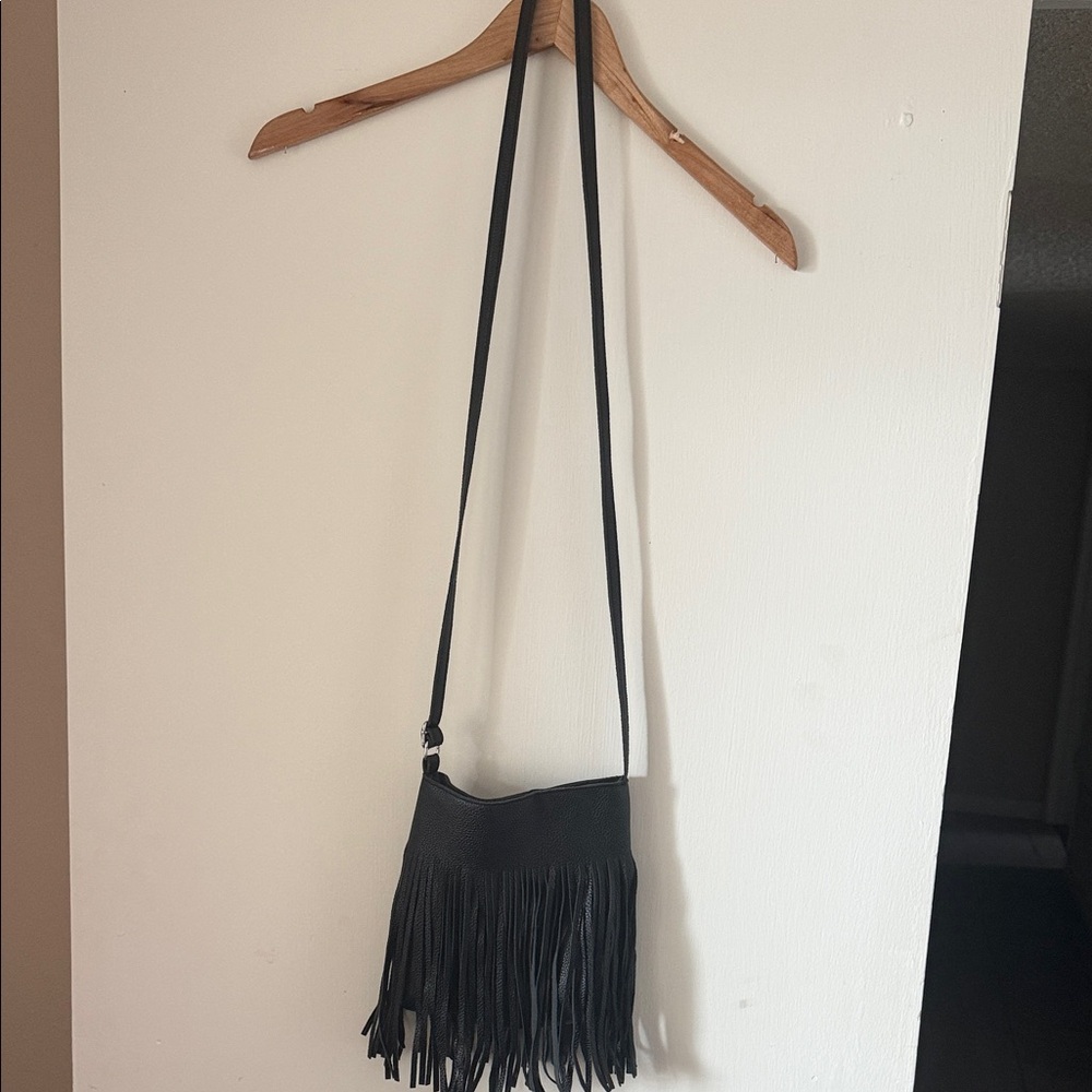 Black Fringe Crossbody Bag